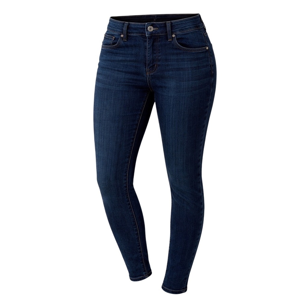 Seven7 Tummyless High Rise Skinny Jeans Dark Portobello Wash Blue Denim Size 10